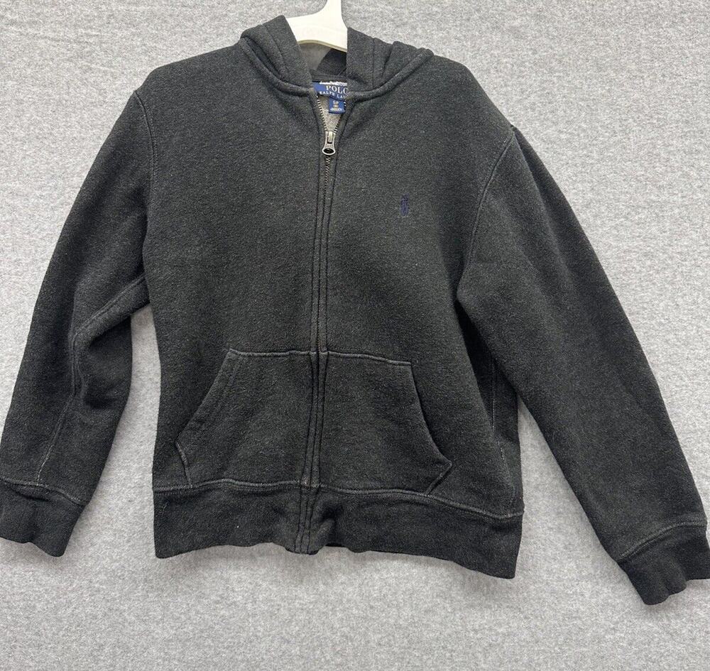 Polo Ralph Lauren Full Zip Hoodie boys Size Small 8 Sweatshirt Kangaroo Pocket